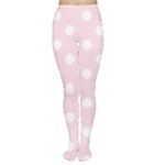 Polka Dots - White on Piggy Pink Women s Tights