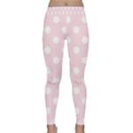 Polka Dots - White on Piggy Pink Yoga Leggings