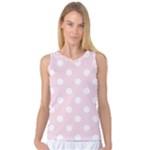 Polka Dots - White on Piggy Pink Women s Basketball Tank Top