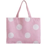 Polka Dots - White on Piggy Pink Zipper Mini Tote Bag