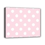 Polka Dots - White on Piggy Pink Canvas 10  x 8  (Stretched)