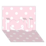 Polka Dots - White on Piggy Pink I Love You 3D Greeting Card (7x5)