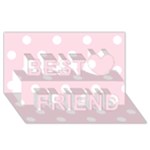 Polka Dots - White on Piggy Pink Best Friends 3D Greeting Card (8x4)
