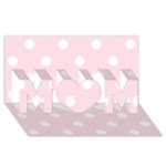 Polka Dots - White on Piggy Pink MOM 3D Greeting Card (8x4)