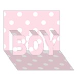 Polka Dots - White on Piggy Pink BOY 3D Greeting Card (7x5)