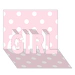 Polka Dots - White on Piggy Pink GIRL 3D Greeting Card (7x5)