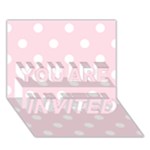 Polka Dots - White on Piggy Pink YOU ARE INVITED 3D Greeting Card (7x5)