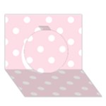 Polka Dots - White on Piggy Pink Circle 3D Greeting Card (7x5)