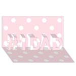 Polka Dots - White on Piggy Pink #1 DAD 3D Greeting Card (8x4)