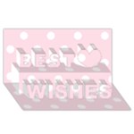 Polka Dots - White on Piggy Pink Best Wish 3D Greeting Card (8x4)