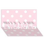 Polka Dots - White on Piggy Pink ENGAGED 3D Greeting Card (8x4)