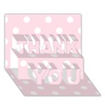 Polka Dots - White on Piggy Pink THANK YOU 3D Greeting Card (7x5)