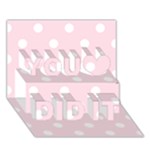 Polka Dots - White on Piggy Pink You Did It 3D Greeting Card (7x5)