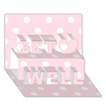 Polka Dots - White on Piggy Pink Get Well 3D Greeting Card (7x5)