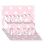 Polka Dots - White on Piggy Pink You Rock 3D Greeting Card (7x5)