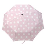 Polka Dots - White on Piggy Pink Folding Umbrella