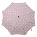 Polka Dots - White on Piggy Pink Hook Handle Umbrella (Medium)