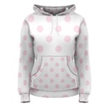 Polka Dots - Piggy Pink on White Women s Pullover Hoodie