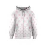 Polka Dots - Piggy Pink on White Kid s Zipper Hoodie