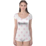Polka Dots - Piggy Pink on White Boyleg Leotard (Ladies)