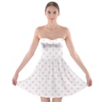 Polka Dots - Piggy Pink on White Strapless Bra Top Dress