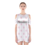 Polka Dots - Piggy Pink on White Women s Cutout Shoulder Dress