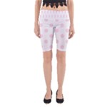 Polka Dots - Piggy Pink on White Yoga Cropped Leggings