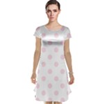Polka Dots - Piggy Pink on White Cap Sleeve Nightdress