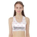 Polka Dots - Piggy Pink on White Women s Sports Bra with Border