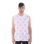Polka Dots - Piggy Pink on White Men s Basketball Tank Top