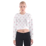 Polka Dots - Piggy Pink on White Women s Cropped Sweatshirt