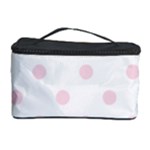 Polka Dots - Piggy Pink on White Cosmetic Storage Case