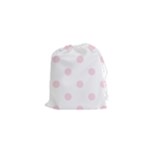 Polka Dots - Piggy Pink on White Drawstring Pouch (XS)