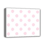 Polka Dots - Piggy Pink on White Deluxe Canvas 14  x 11  (Stretched)