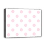 Polka Dots - Piggy Pink on White Deluxe Canvas 16  x 12  (Stretched)
