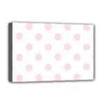 Polka Dots - Piggy Pink on White Deluxe Canvas 18  x 12  (Stretched)