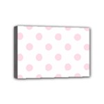 Polka Dots - Piggy Pink on White Mini Canvas 6  x 4  (Stretched)