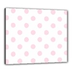 Polka Dots - Piggy Pink on White Canvas 24  x 20  (Stretched)