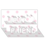 Polka Dots - Piggy Pink on White Best Friends 3D Greeting Card (8x4)