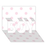 Polka Dots - Piggy Pink on White BOY 3D Greeting Card (7x5)