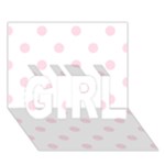 Polka Dots - Piggy Pink on White GIRL 3D Greeting Card (7x5)
