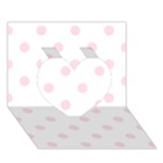 Polka Dots - Piggy Pink on White Heart 3D Greeting Card (7x5)