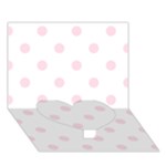 Polka Dots - Piggy Pink on White Heart Bottom 3D Greeting Card (7x5)