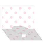Polka Dots - Piggy Pink on White Circle Bottom 3D Greeting Card (7x5)