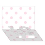 Polka Dots - Piggy Pink on White LOVE Bottom 3D Greeting Card (7x5)