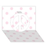 Polka Dots - Piggy Pink on White Peace Sign 3D Greeting Card (7x5)