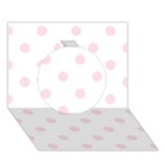 Polka Dots - Piggy Pink on White Circle 3D Greeting Card (7x5)