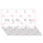 Polka Dots - Piggy Pink on White #1 DAD 3D Greeting Card (8x4)