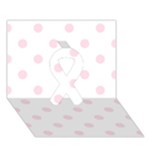 Polka Dots - Piggy Pink on White Ribbon 3D Greeting Card (7x5)