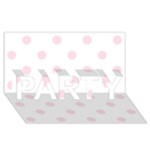 Polka Dots - Piggy Pink on White PARTY 3D Greeting Card (8x4)